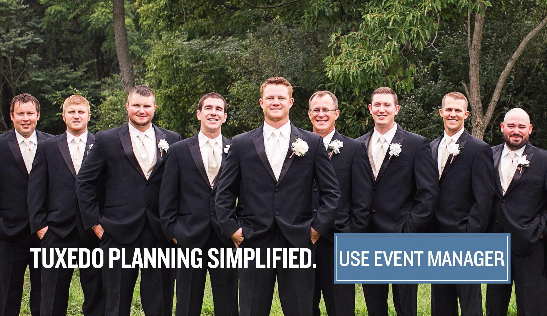 Organize your Wedding Tuxedos by using the Event Manager
